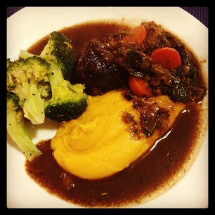 Rick Stein's Slow Cooked Beef Cheeks, courtesy of the Snook. Very, very good.