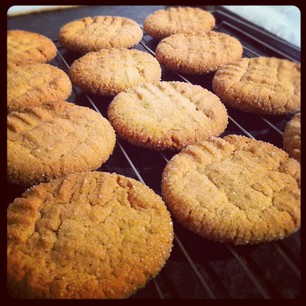 Baking PB cookies in a shameless attempt to make my new co-workers like me...