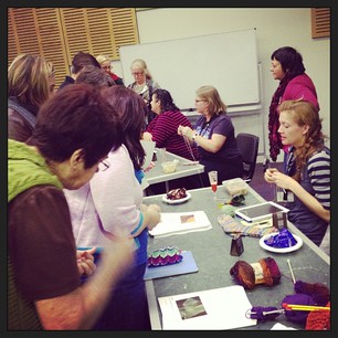 Techniques Turntable is going off at #knitcamp!