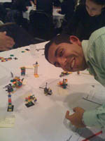 Kunaal with some of our Lego models