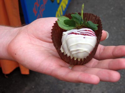 Chocolate-dipped strawberry