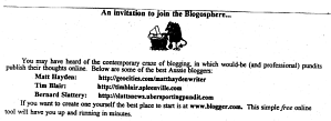 Invitation to Join the Blogosphere