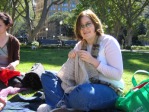 Me knitting in Hyde Park