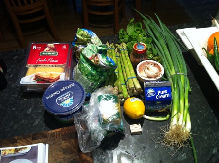 Ingredients for lasagne