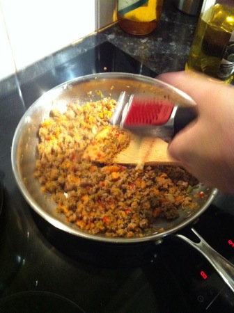 Adding garlic