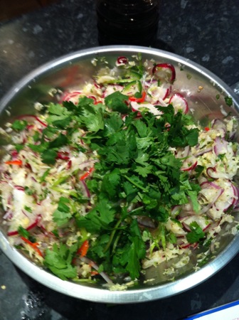 Finished kimchee slaw