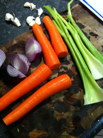 Prepping the veg