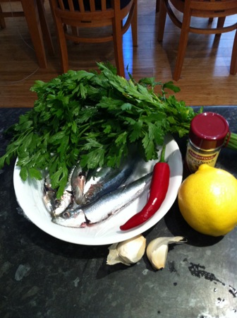 Ingredients for the sardines
