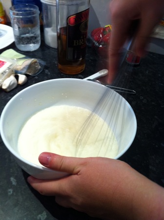 Whipping the cream