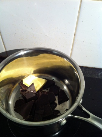 Melting the chocolate