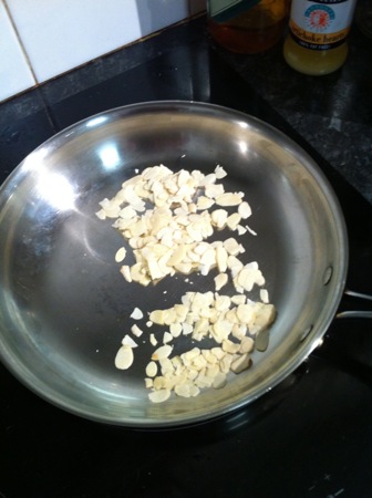 Toasting almonds