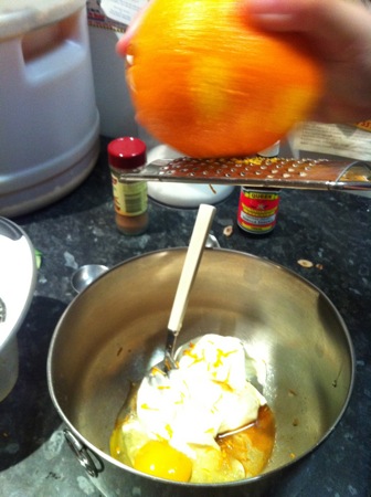 Zesting an orange