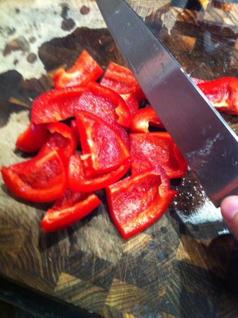 Chopped capsicum