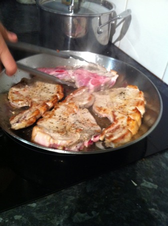 Cooking the chops