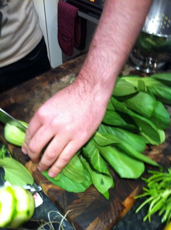 Prepping the greens