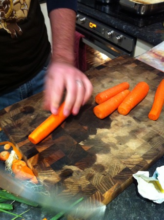 Trimming carrots