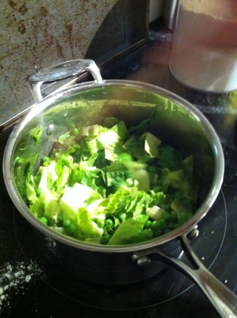 Peas and lettuce