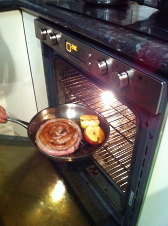 Sausage into the oven