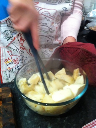 Mashing the celeriac