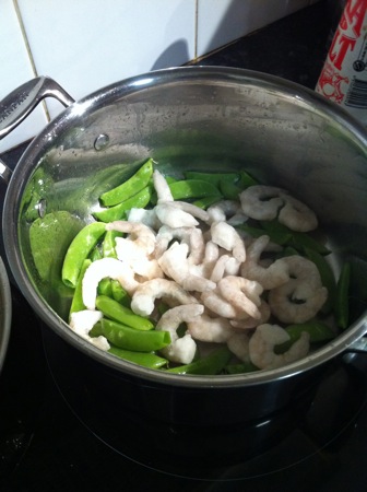 Peas and prawns