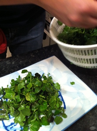 Piling watercress