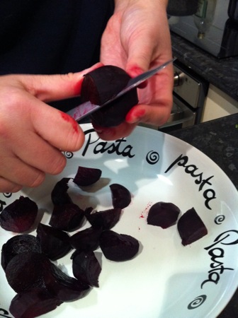 Cutting beets