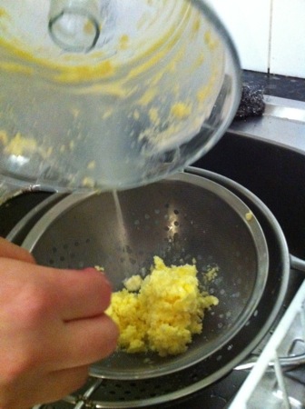 Draining the butter