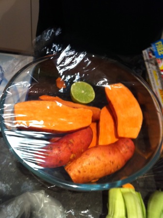 Sweet potatoes ready to cook