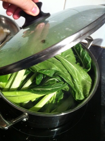 Cooking the greens