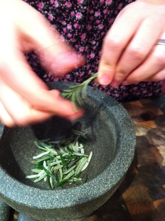 Picking rosemary