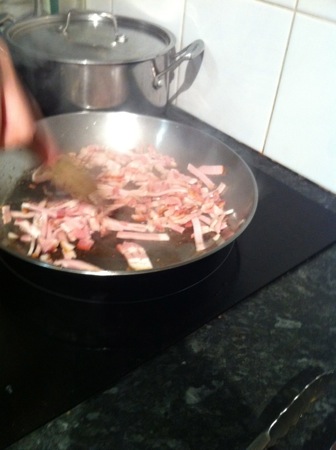 Cooking the bacon