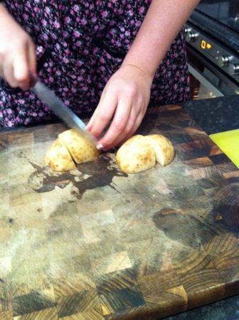 Prepping
potatoes