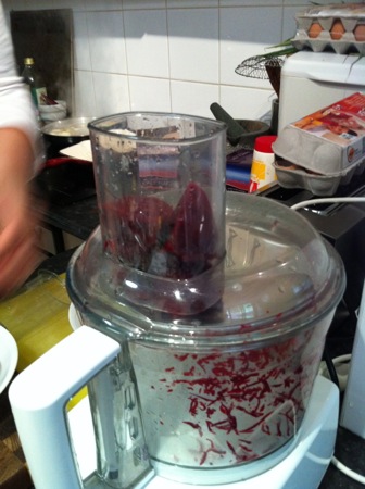 Grating beetroot