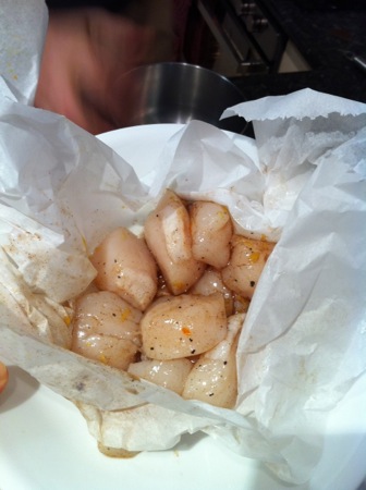 Prepped scallops