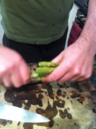 Trimming asparagus