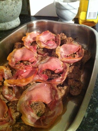 Meatballs and pancetta