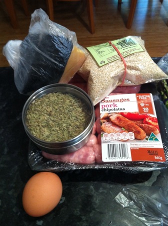 Sausage roll ingredients