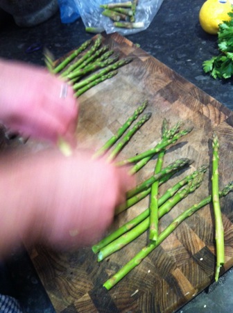 Prepping asparagus