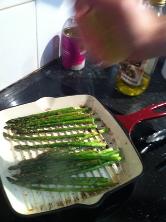 Finishing asparagus