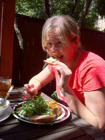 Trying mackerel pate