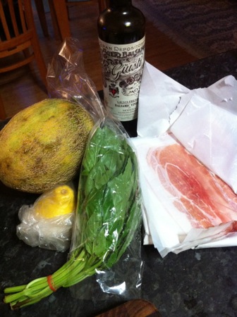 Prosciutto and melon ingredients