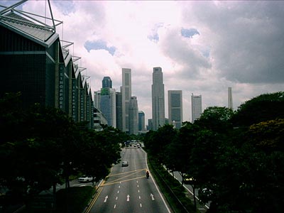 A bit of the Singapore skyline