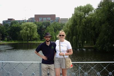 Us on Boston Common bridge