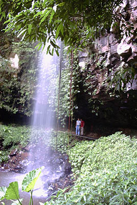 Behind the falls