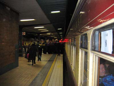 Looking down the platform