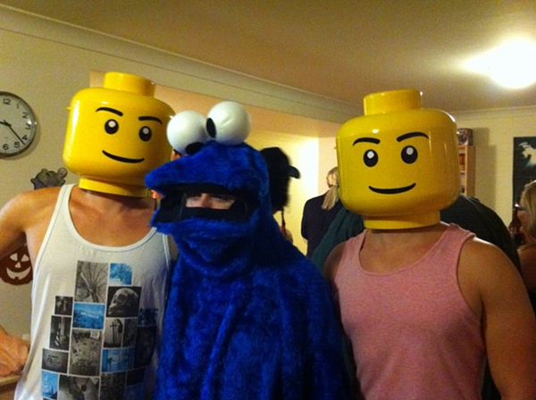 Lego Men and Cookie Monster