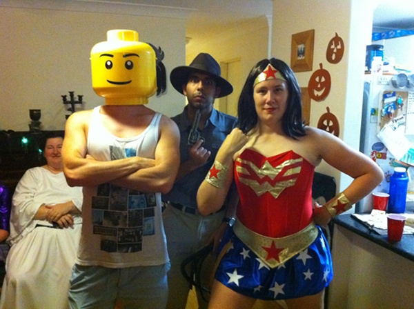 Lego Man, Indian Jones, and Wonder Woman