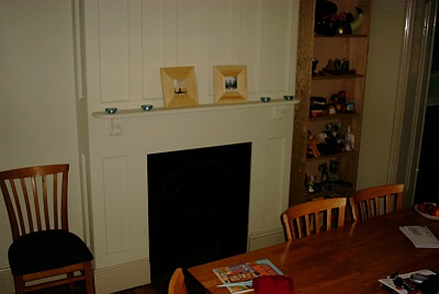 Dining room fireplace