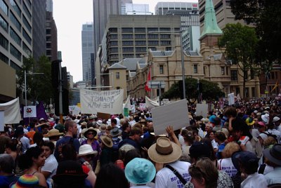 The march begins