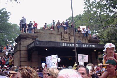 The crowds around St. James Sation